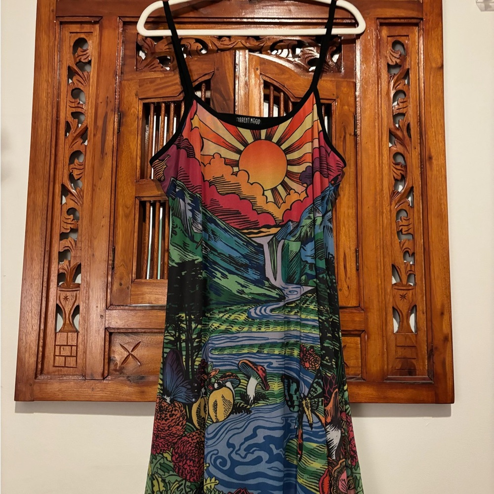 Current Mood Psychedelic Mushroom Slip Dress